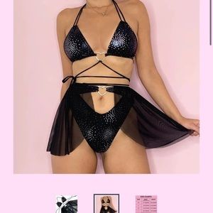 dark princess 3 piece rave set